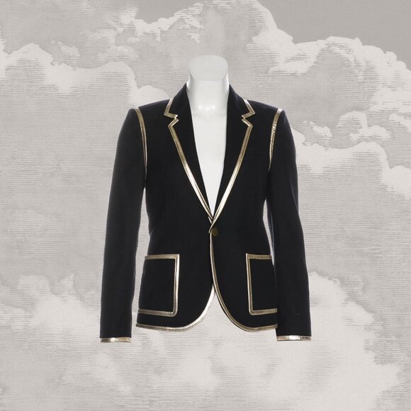 Saint Laurent Jackets & Blazers - SAINT LAURENT Gold Trim Runway Blazer Black Wool Jacket yves FR 36